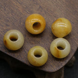 5pcs Natural Yellow Jade Abacus Shape Bead Big Hole Rose Quartz Loose Bead