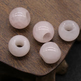 5pcs Natural Yellow Jade Abacus Shape Bead Big Hole Rose Quartz Loose Bead