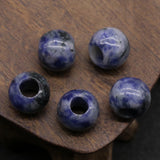 5pcs Natural Yellow Jade Abacus Shape Bead Big Hole Rose Quartz Loose Bead
