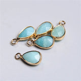 5pcs Amazonite Mineral Stone Water Drop Pendants for Jewelry Making