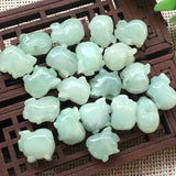 5pcs Natural Burma Jadeite Pig DIY Pendant Charms Spacers