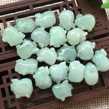 5pcs Natural Burma Jadeite Pig DIY Pendant Charms Spacers