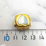 5pcs Heart Shape Natural Shell Beads Plated For Girls DIY Necklace