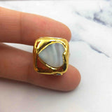 5pcs Heart Shape Natural Shell Beads Plated For Girls DIY Necklace