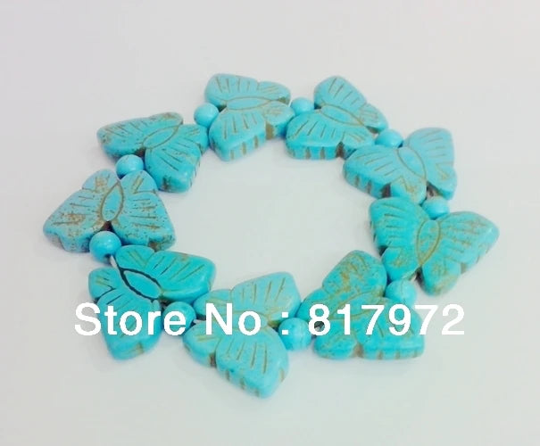 5pcs Howlite Butterfly Bead Bracelet Elasticity Charm