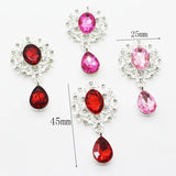 5pcs Mixed Metal Brooches Flat Buttons Red Wine Candle Party Decor