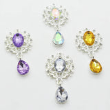 5pcs Mixed Metal Brooches Flat Buttons Red Wine Candle Party Decor