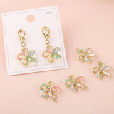 5pcs Colorful Hollow Flower Charm for DIY Earrings Necklace Craft