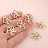 5pcs Colorful Hollow Flower Charm for DIY Earrings Necklace Craft