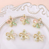 5pcs Colorful Hollow Flower Charm for DIY Earrings Necklace Craft