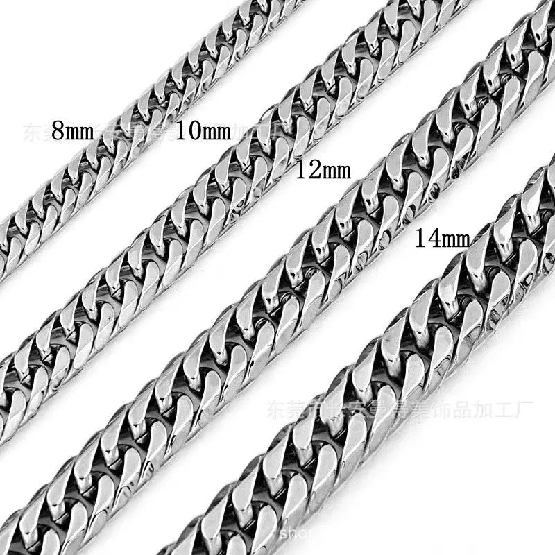 Classic Stainless Steel Cuban Chain Bracelet for Men Women