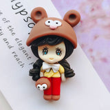 5pcs Princess Resin Cabochons Kids Hair Clip DIY Accessories