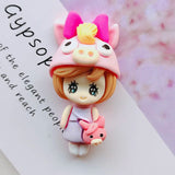 5pcs Princess Resin Cabochons Kids Hair Clip DIY Accessories