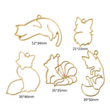 5pcs Foxes Collection Frame UV Pendant for DIY Jewelry Making