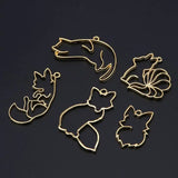 5pcs Foxes Collection Frame UV Pendant for DIY Jewelry Making