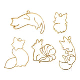 5pcs Foxes Collection Frame UV Pendant for DIY Jewelry Making