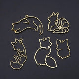 5pcs Foxes Collection Frame UV Pendant for DIY Jewelry Making