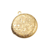 5pcs Round Pattern Photo Frame Locket Charms Stainless Steel DIY Jewelry