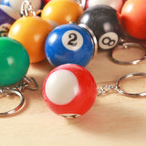 5pcs PVC Billiard Keychain Colorful Bag Key Chain Keyring Ornament Charm