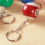 5pcs PVC Billiard Keychain Colorful Bag Key Chain Keyring Ornament Charm