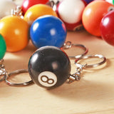 5pcs PVC Billiard Keychain Colorful Bag Key Chain Keyring Ornament Charm