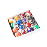 5pcs PVC Billiard Keychain Colorful Bag Key Chain Keyring Ornament Charm