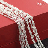 5pcs 925 Silver Water-Wave Necklace for Women Pendant Accessories