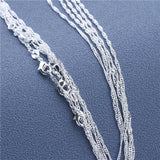 5pcs 925 Silver Water-Wave Necklace for Women Pendant Accessories