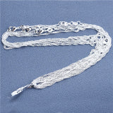 5pcs 925 Silver Water-Wave Necklace for Women Pendant Accessories