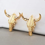 5pcs Bull Head Skull Biker Pendants Vintage Retro Choker Pendant Animal Jewelry