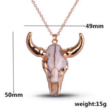 5pcs Bull Head Skull Biker Pendants Vintage Retro Choker Pendant Animal Jewelry