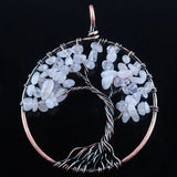 Pendant Necklace Tree of Life Natural Stone Reiki Wicca Amulet Jewelry IBN326