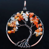 Pendant Necklace Tree of Life Natural Stone Reiki Wicca Amulet Jewelry IBN326