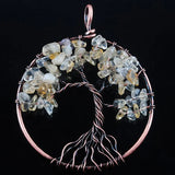 Pendant Necklace Tree of Life Natural Stone Reiki Wicca Amulet Jewelry IBN326