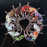 Pendant Necklace Tree of Life Natural Stone Reiki Wicca Amulet Jewelry IBN326