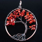 Pendant Necklace Tree of Life Natural Stone Reiki Wicca Amulet Jewelry IBN326