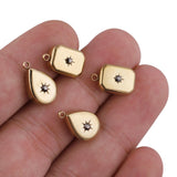 5pcs Stainless Steel Sun Drop Square Charms Earring DIY Jewelry Making