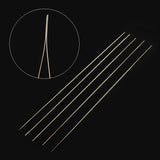 5pcs Platinum Iron Big Eye Beading Needle for Jewelry Making, 0.5mm Thick