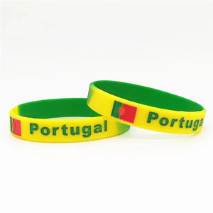 5pcs Portugal Flag Motivational Silicone Bracelet Men Women Wrist Bands