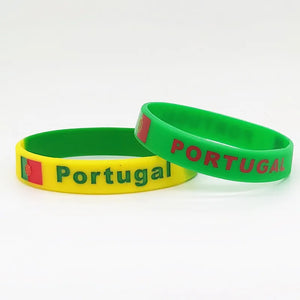 5pcs Portugal Flag Motivational Silicone Bracelet Men Women Wrist Bands