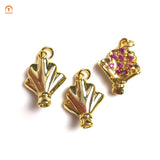 Delicate Pink Purple Flower CZ Paved Pendant Romantic Girly