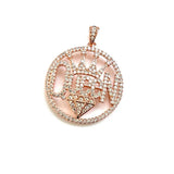 5pcs Queen Charms Pendant 25.5mm CZ Paved Woman Bracelet Necklace Jewelry