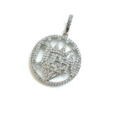 5pcs Queen Charms Pendant 25.5mm CZ Paved Woman Bracelet Necklace Jewelry