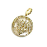 5pcs Queen Charms Pendant 25.5mm CZ Paved Woman Bracelet Necklace Jewelry
