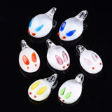 5pcs Easter Bunny Lampwork Charms Rabbit Pendants for Necklace DIY