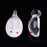 5pcs Easter Bunny Lampwork Charms Rabbit Pendants for Necklace DIY