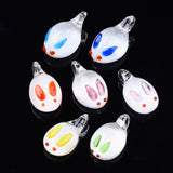 5pcs Easter Bunny Lampwork Charms Rabbit Pendants for Necklace DIY