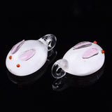5pcs Easter Bunny Lampwork Charms Rabbit Pendants for Necklace DIY