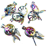 5pcs Rainbow Dream Catcher Charm Pendant DIY Jewelry Making Supplies