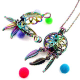 5pcs Rainbow Dream Catcher Charm Pendant DIY Jewelry Making Supplies